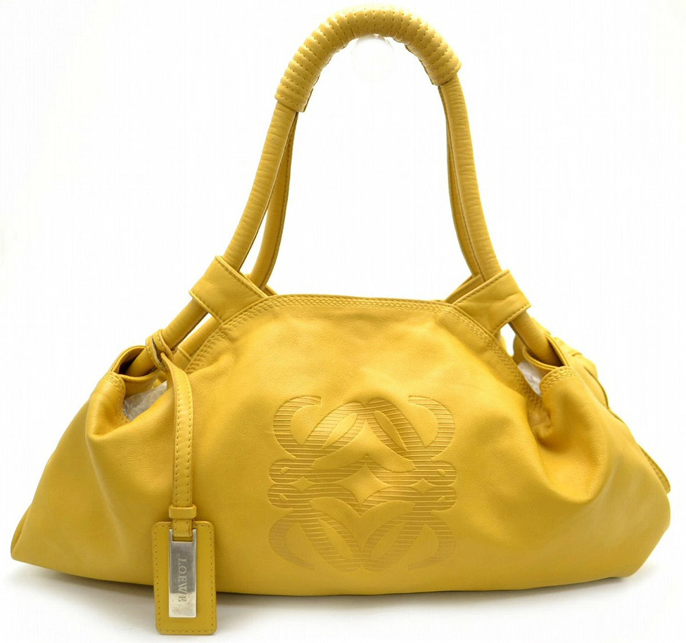 Loewe Nappa Aire 2way Shoulder Bag Leather Lambskin Yellow